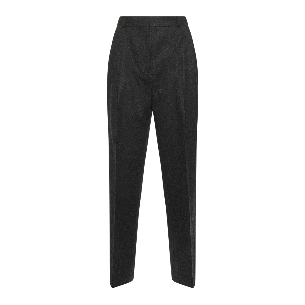 TotêMe Melange Grijs Wollen Broek Black Dames