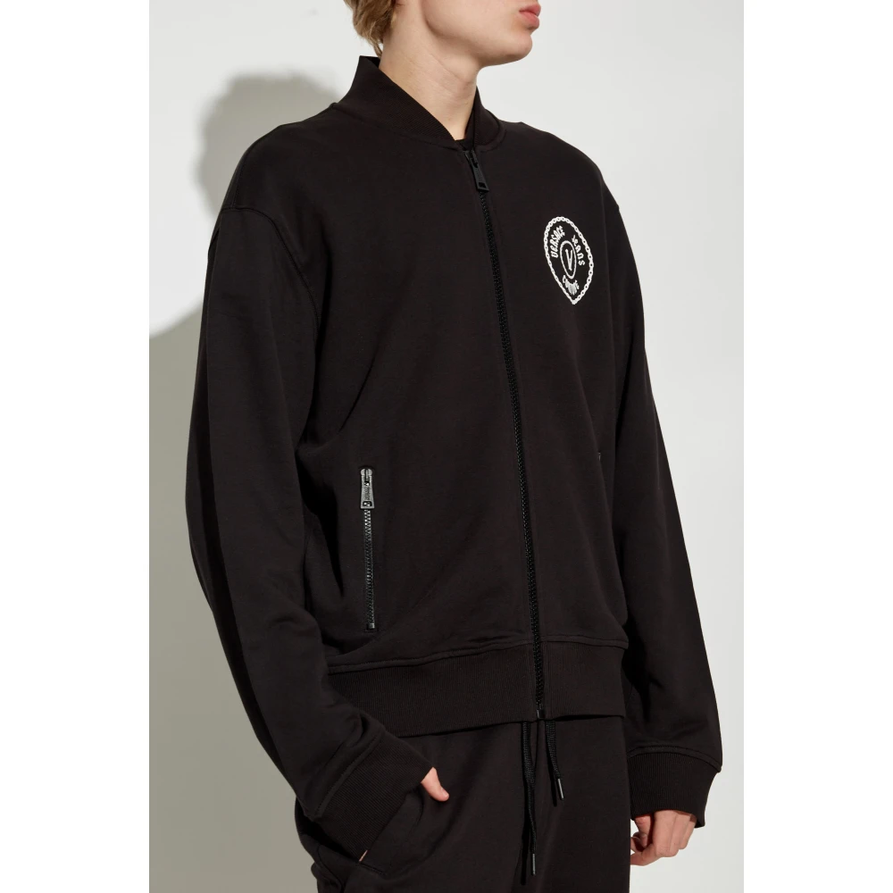 Versace Jeans Couture Sweatshirt met logo Black Heren