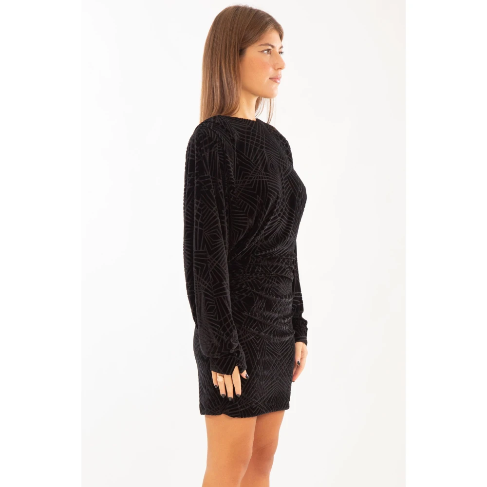 pinko Fluweel Mini Jurk in Zwart Black Dames