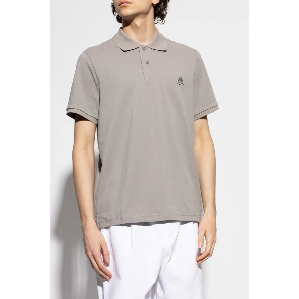 Moose Knuckles Polo met logopatch Gray Heren