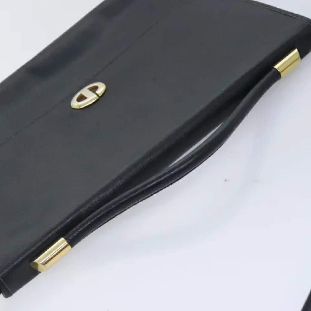 Dior Vintage Pre-owned Leather handbags Black Dames