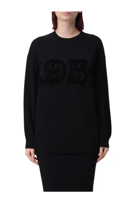 Svart Cashmere Tröja med Applikation