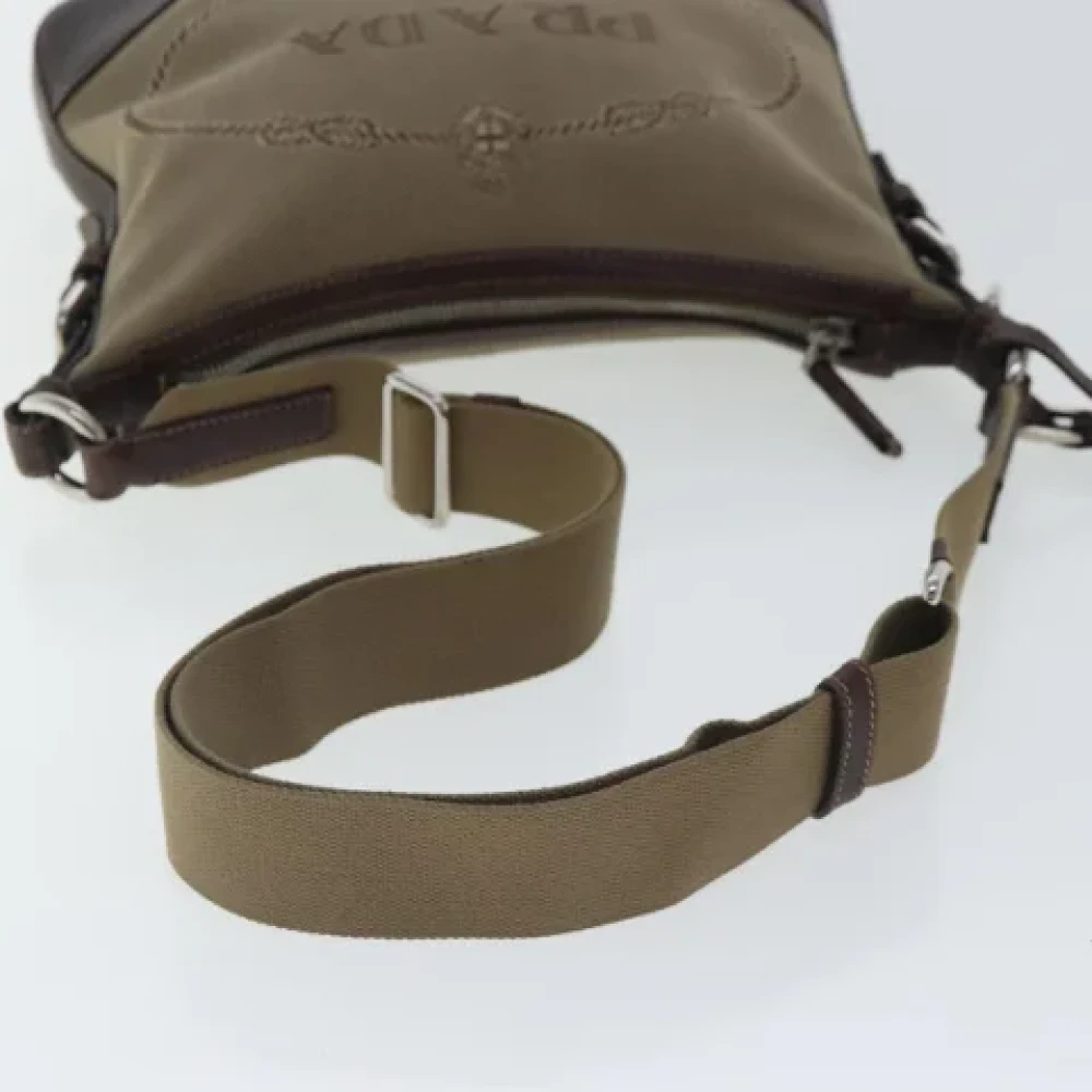 Prada Vintage Pre-owned Canvas prada-bags Beige Dames