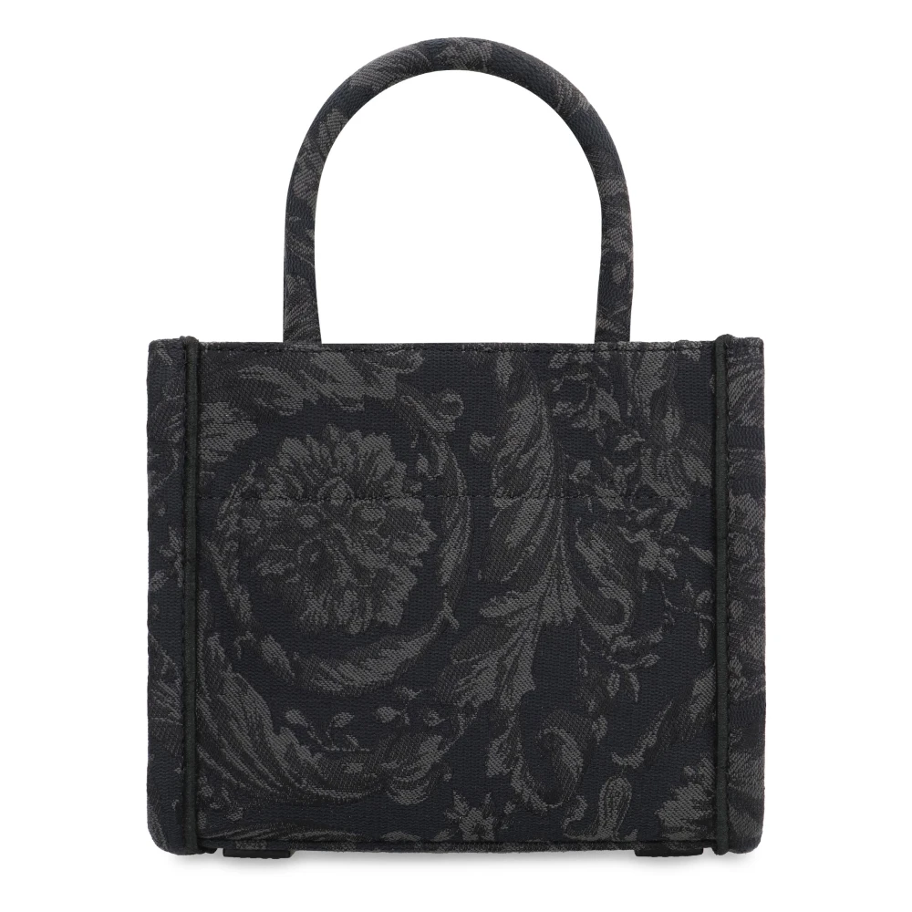 Versace Barocco Jacquard Mini Tote Tas Black Dames