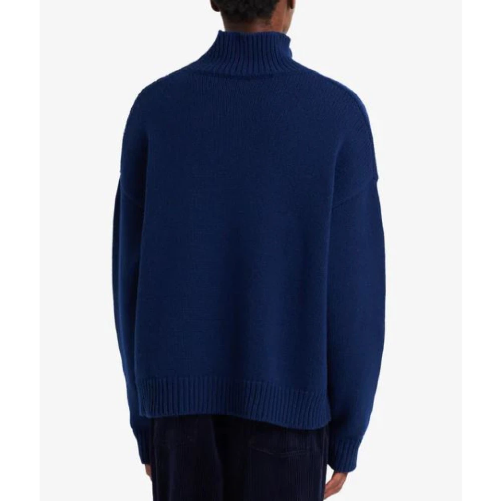 Études Blauwe Sweater met Logo Print Blue Heren