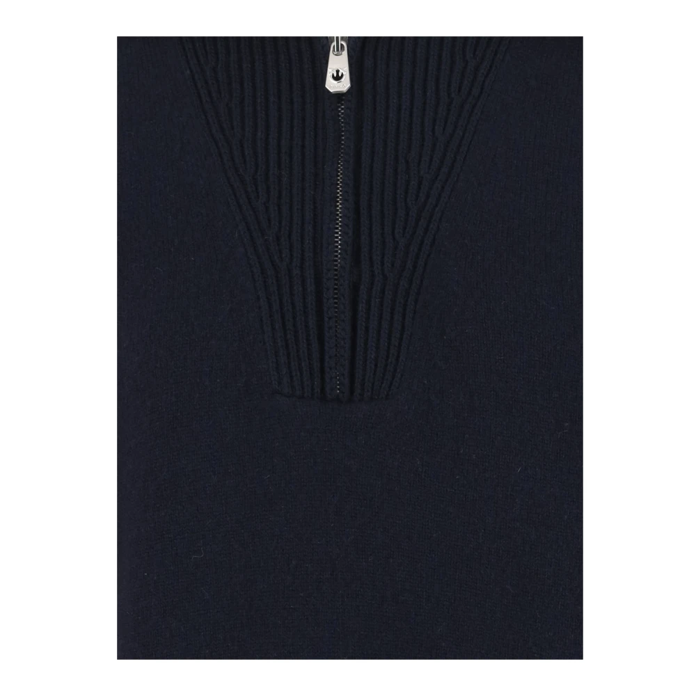 pinko Wol Kasjmier Jurk Franse Kraag Marineblauw Blue Dames
