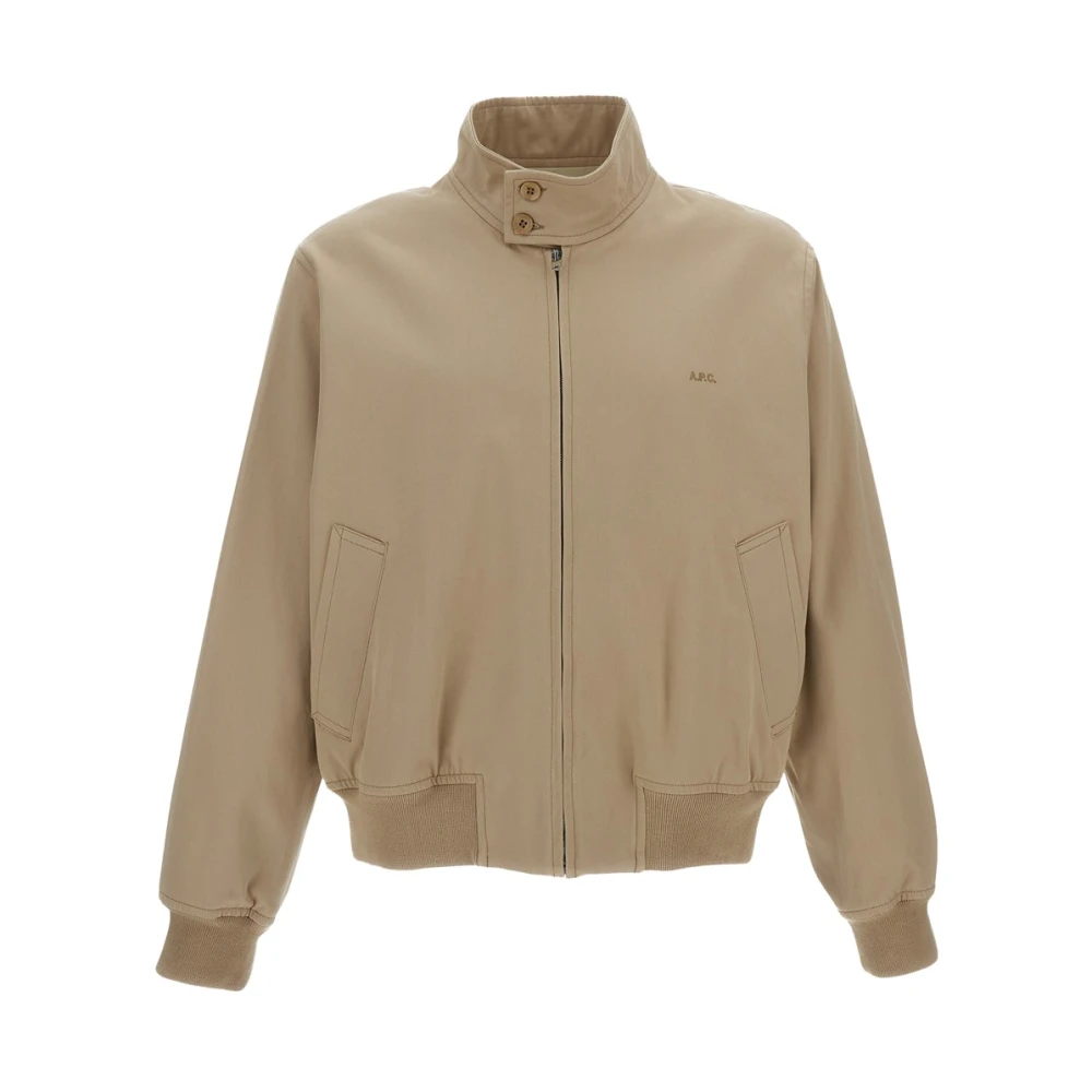 A.p.c. Men's Beige Bomber-Cut Jacket
