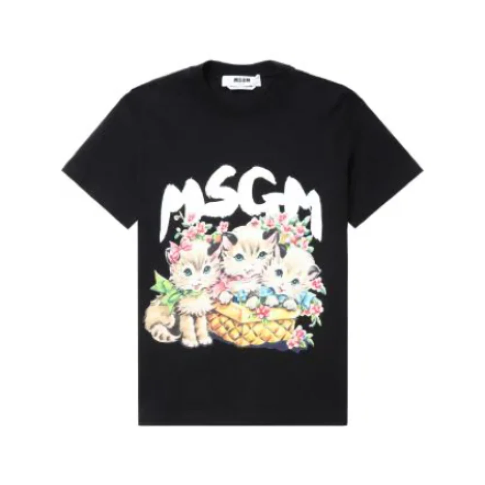 Msgm - Tops > T-Shirts - Black - Msgm - Modalova