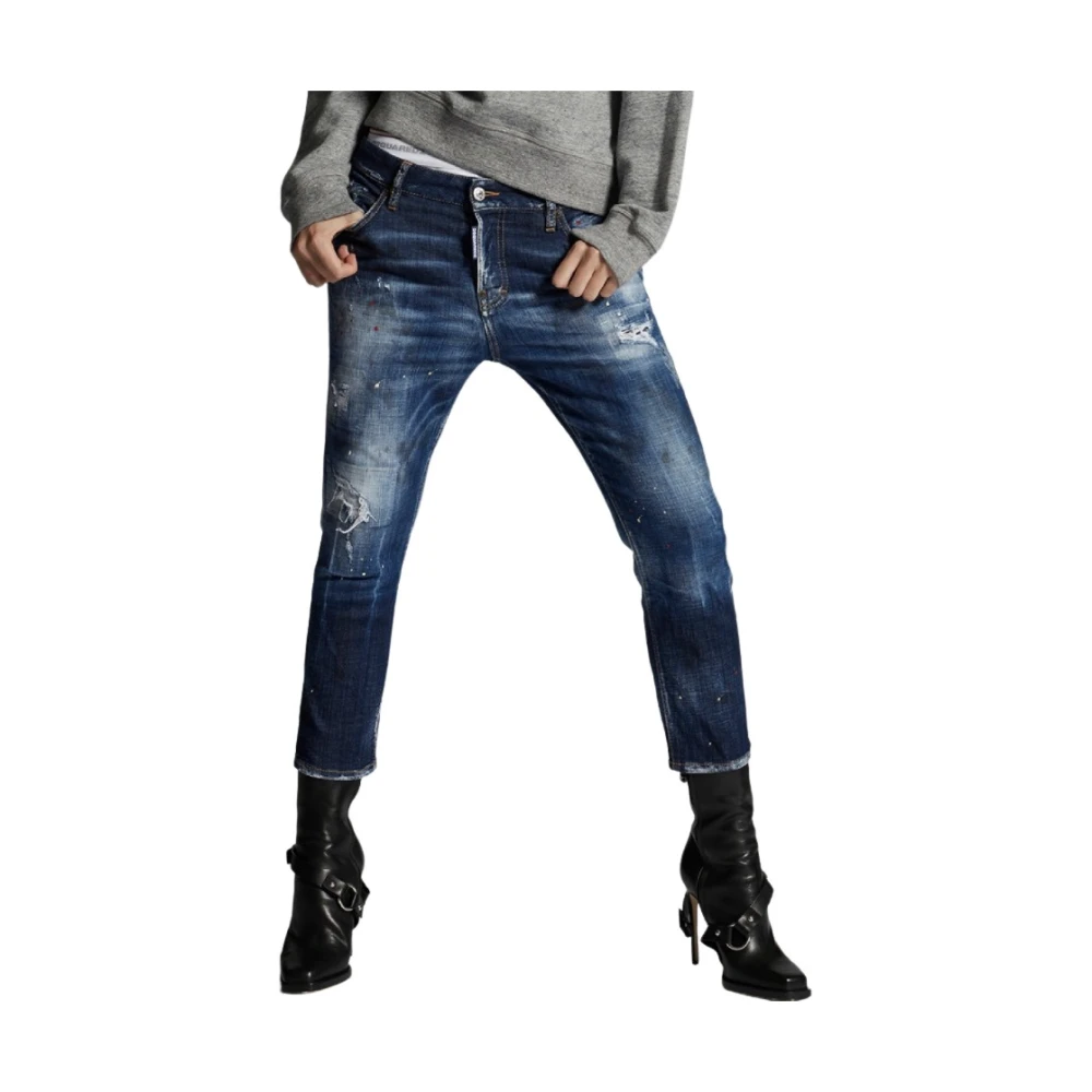 Dsquared2 Geverfde Versleten Jennifer Jeans Blue Heren