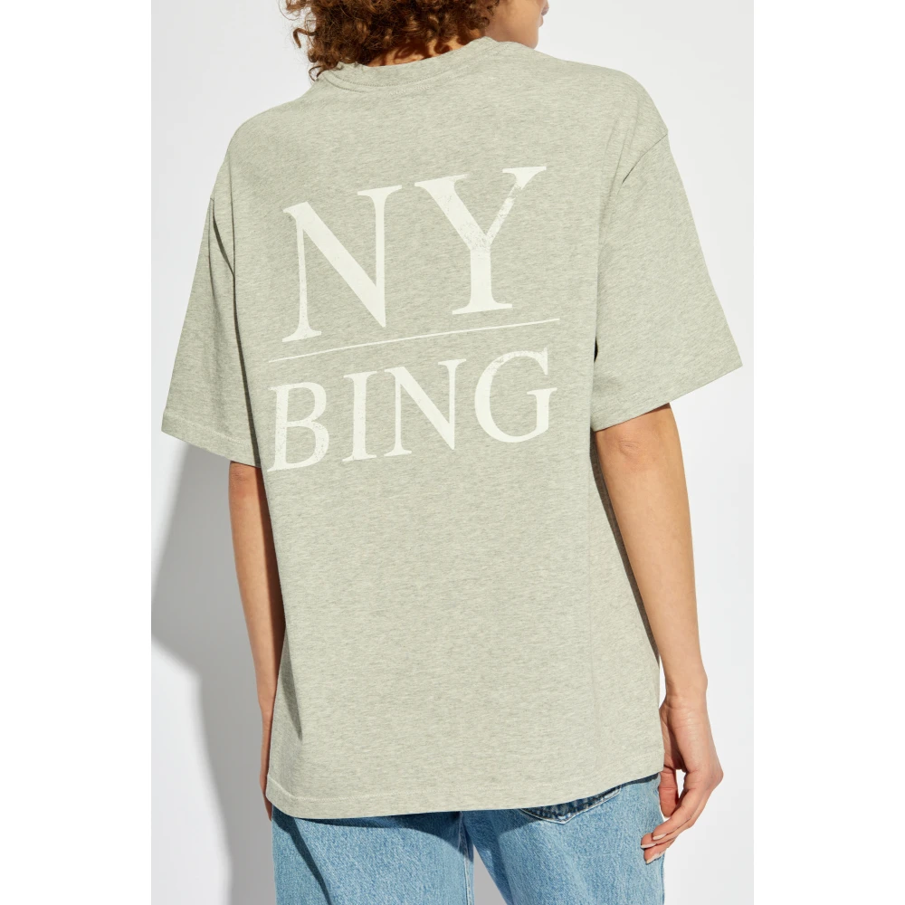 Anine Bing Geprint T-shirt Gray Dames