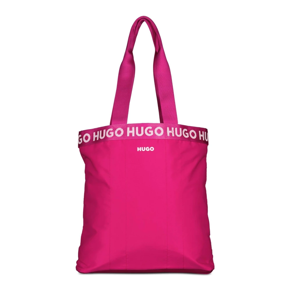 Hugo Boss Logo Shopper Väska med Dragkedja Pink, Dam