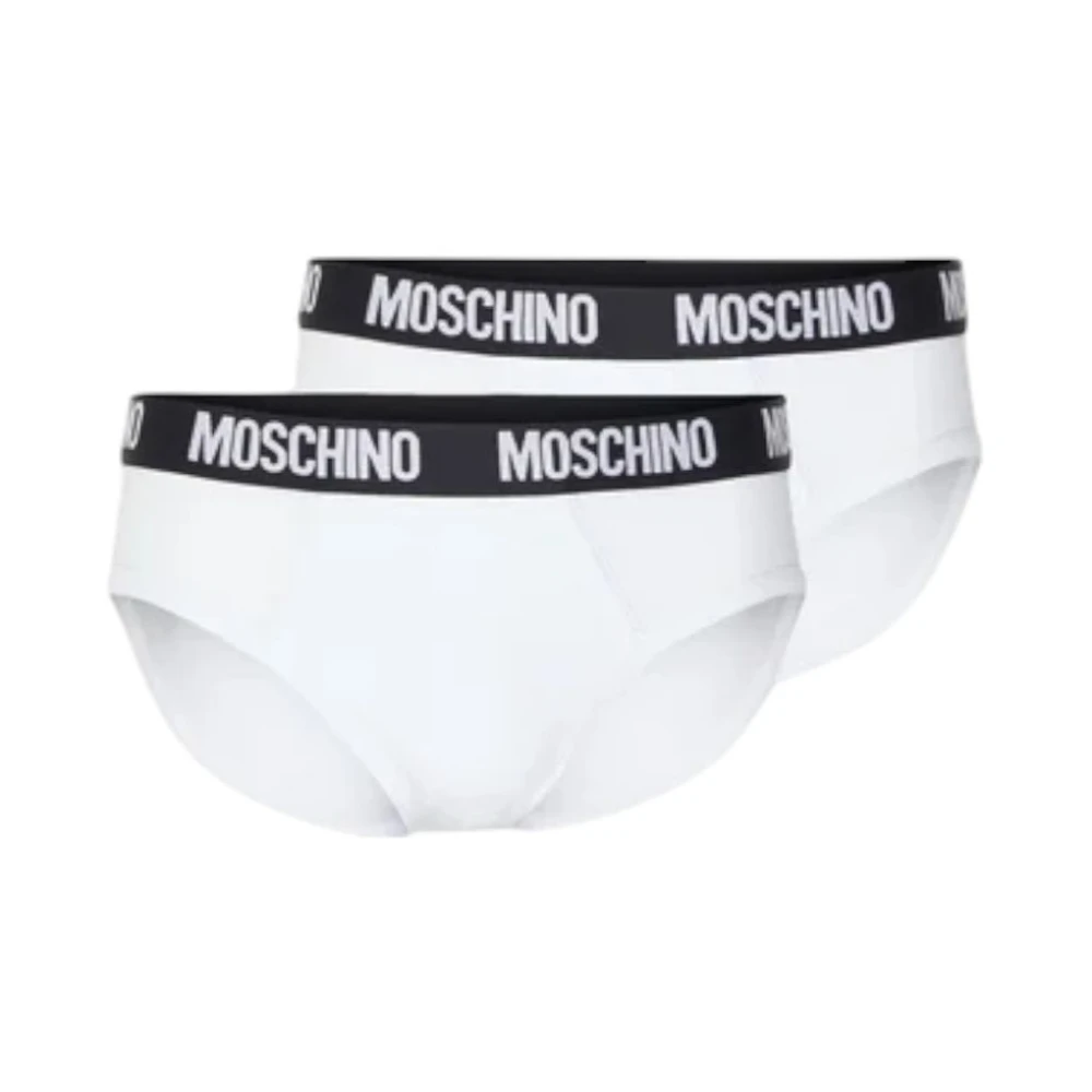 Moschino Mannelijk Wit Ondergoed Heren, L, Zijden Slip Set Lingerie