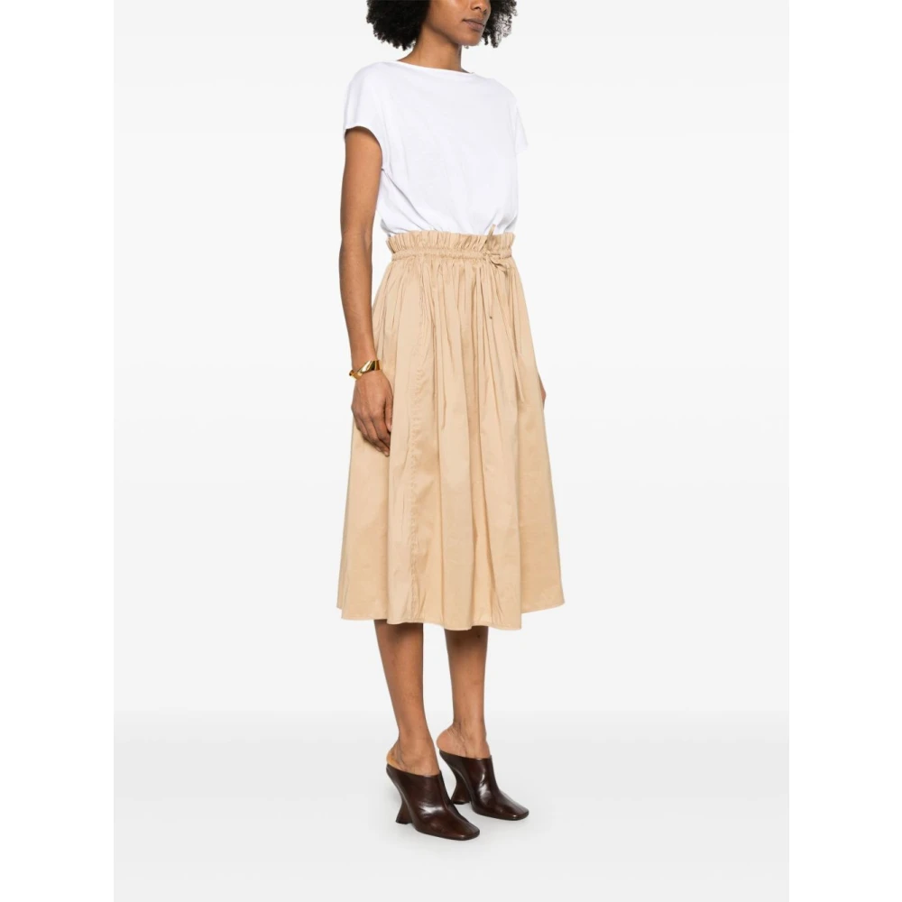 Fabiana Filippi Beige Jurk met Trekkoord Tailleband Beige Dames