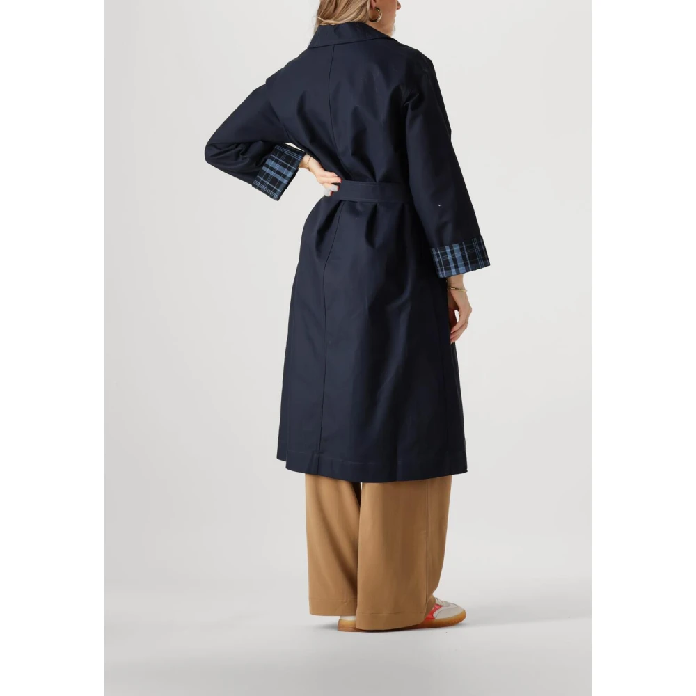 moss copenhagen Blauwe Trenchcoat Jas Josefine Stijl Blue Dames