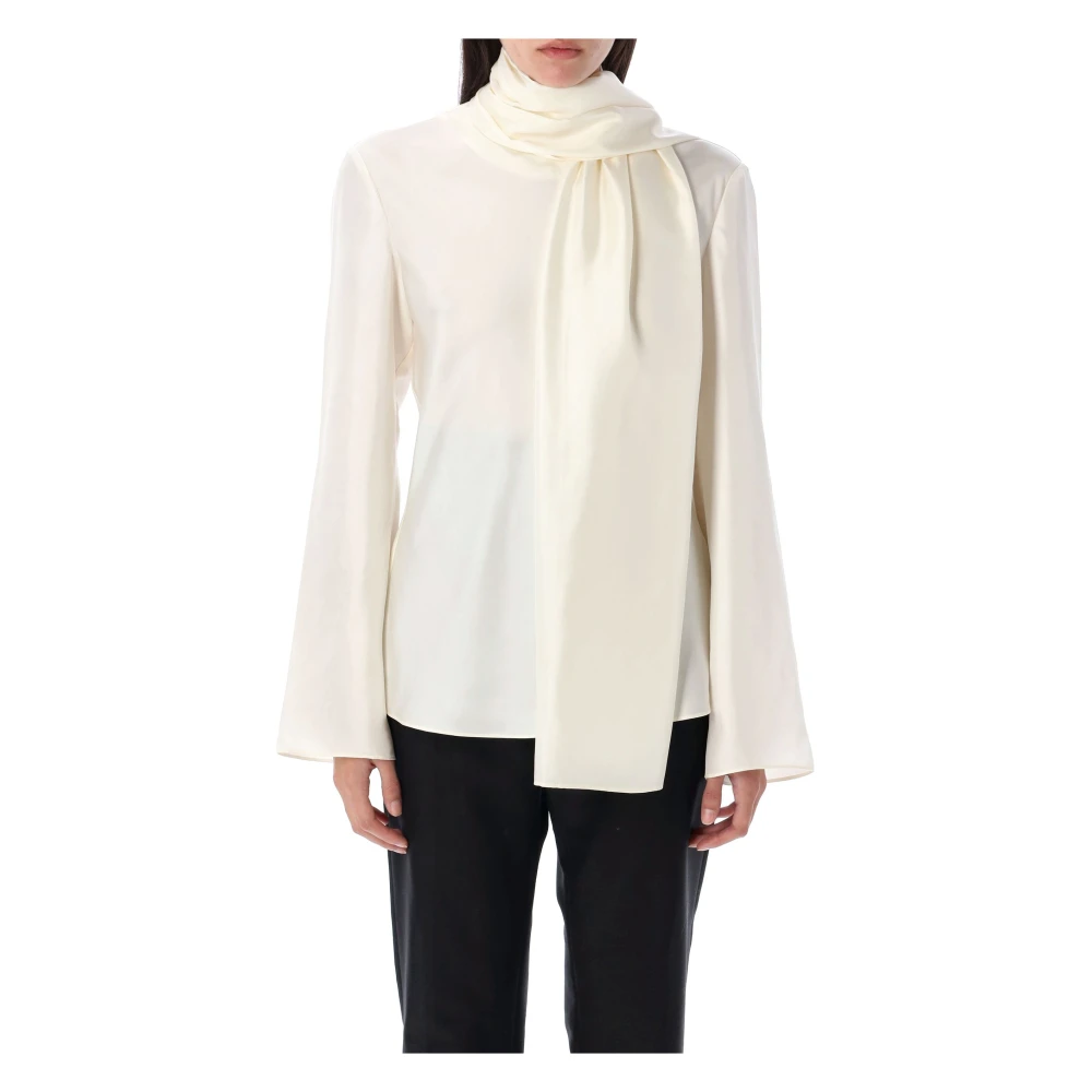 Róhe Zijden Foulard Top Crème Aw24 Beige Dames