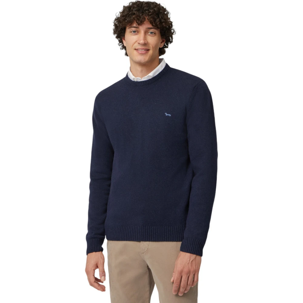 Harmont & Blaine Men's Blue Round-Neck Knitwear, Xl, Round Neck Jumper