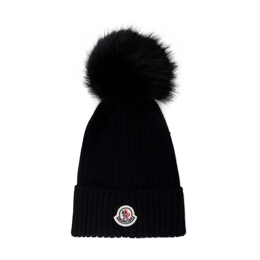 Moncler Black Hats & Caps, Unisex, M, Kids Bobble Hat In