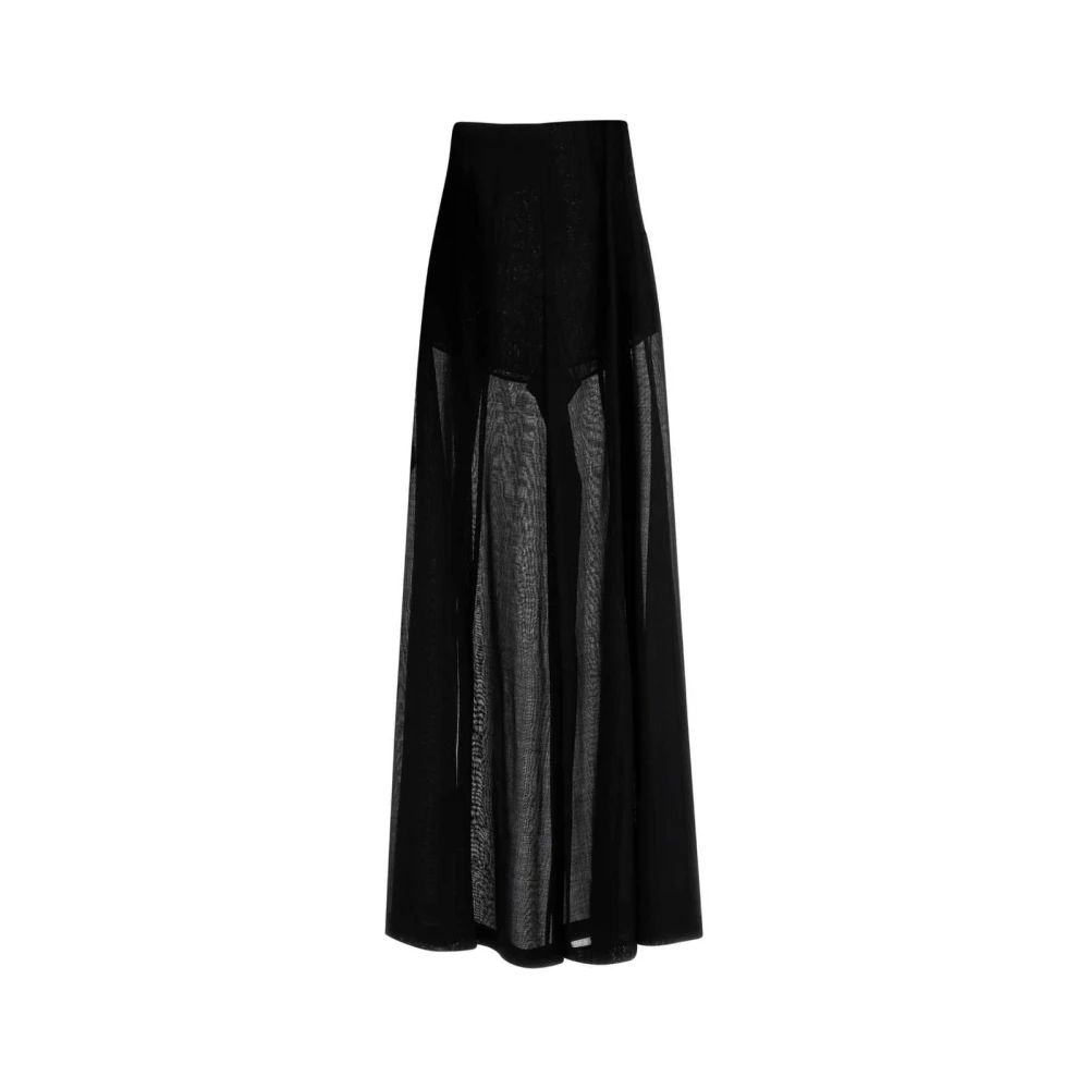 Philosophy Di Lorenzo Serafini Femme Noir Jupes, Taille: 38 Fr Sheer Panel Maxi Skirt