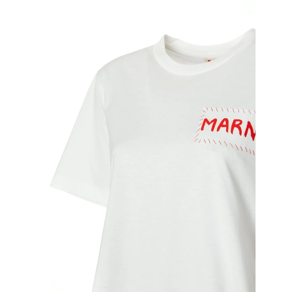 Marni Casual T-shirt met logo-applicatie White Heren