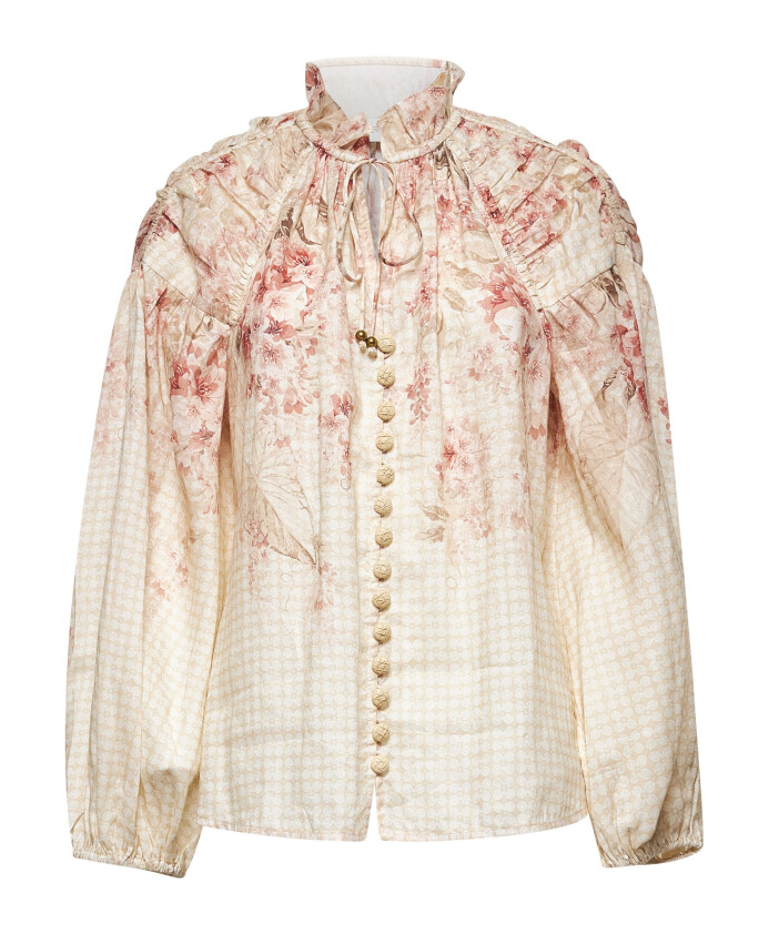floral-print-raffia-button-shirt