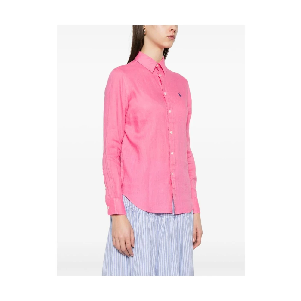 Ralph Lauren Klassiek overhemd met kraag Pink Dames