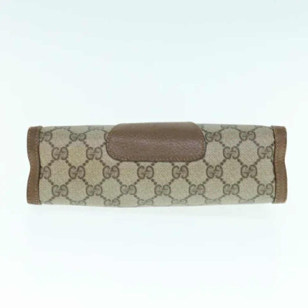 Gucci Vintage Pre-owned Canvas clutches Beige Dames
