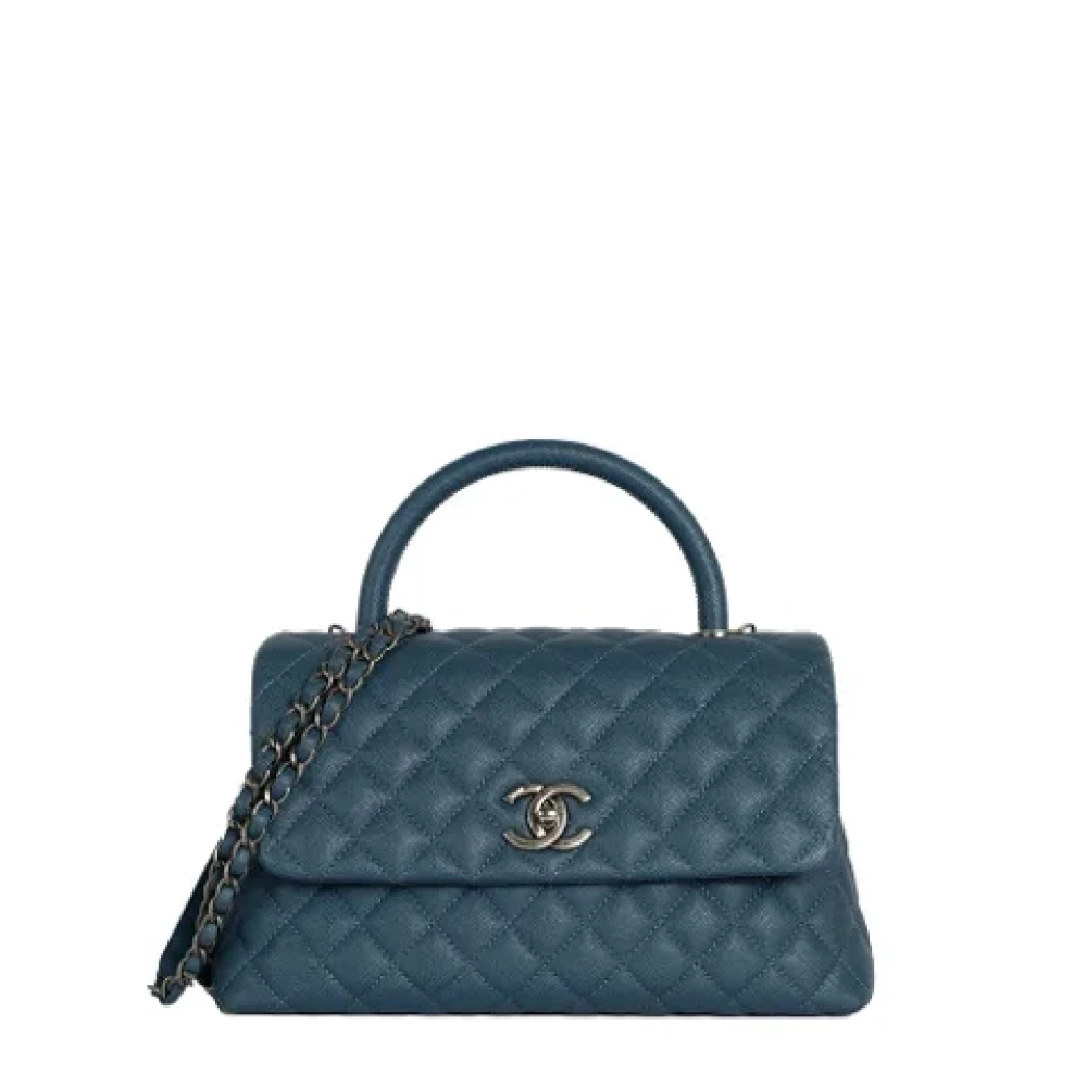 Chanel Vintage Pre-owned Leather chanel-bags Blue Dames