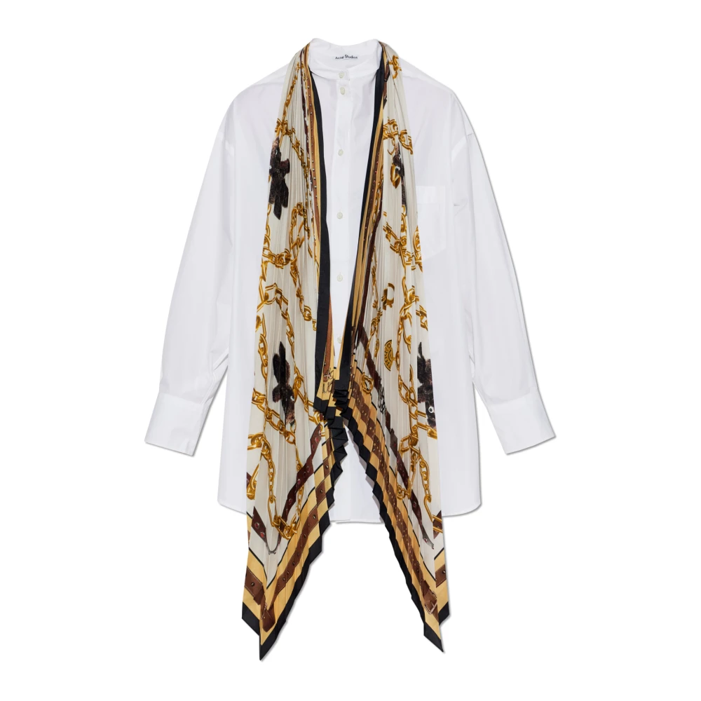 Acne Studios Women's White Layered Shirt Dress - Shirts - M - Blouses & Shirts