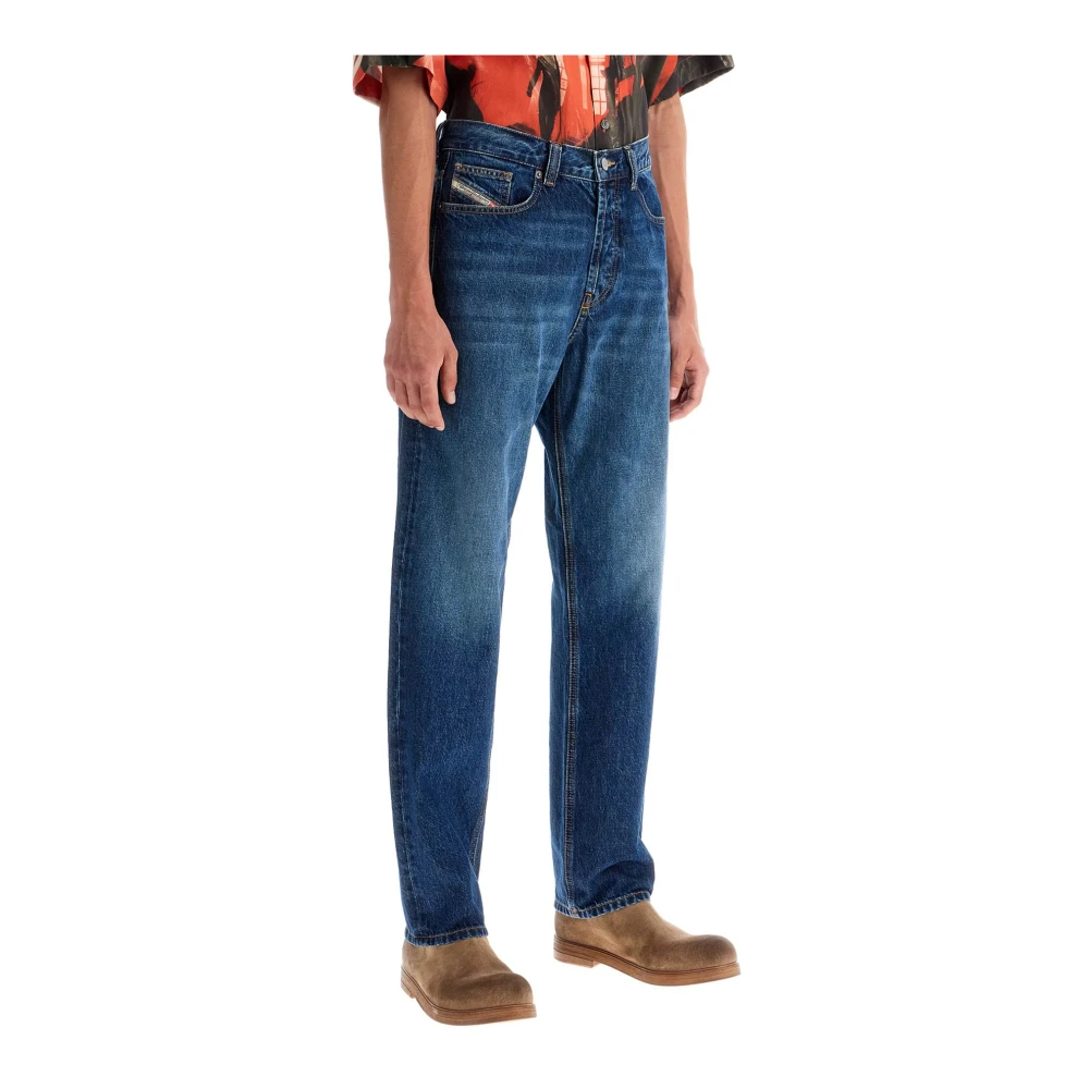 Diesel Wijde Straight Leg Jeans Blue Heren