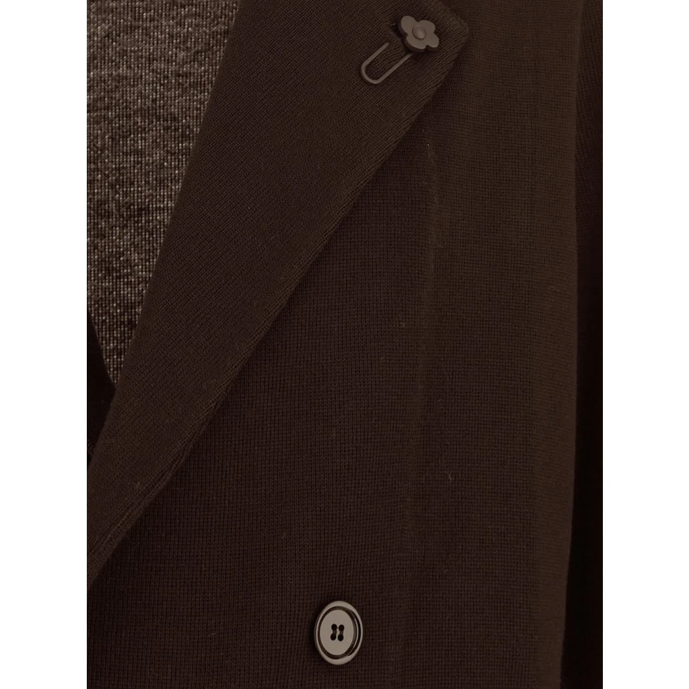 Lardini Wollen Gebreide Blazer Brown Heren