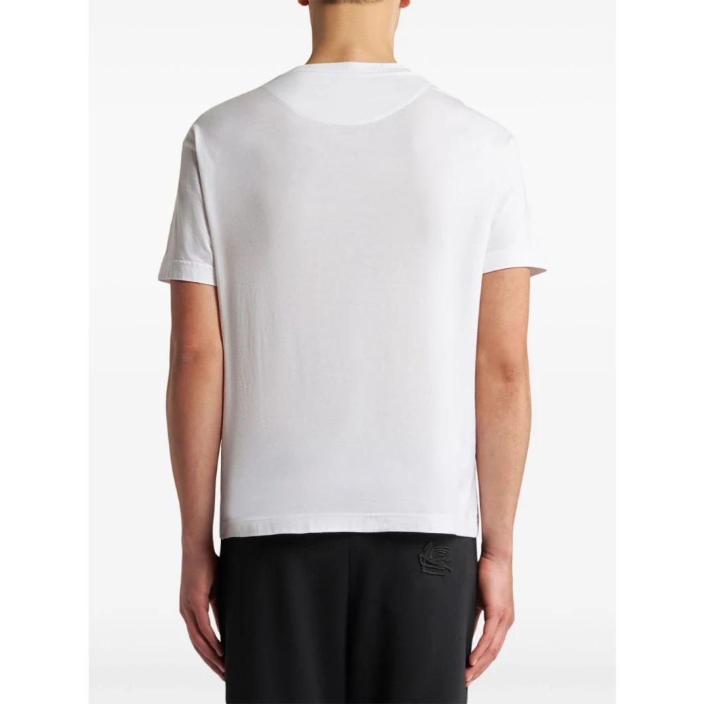 ETRO Geborduurd logo wit t-shirt White Heren