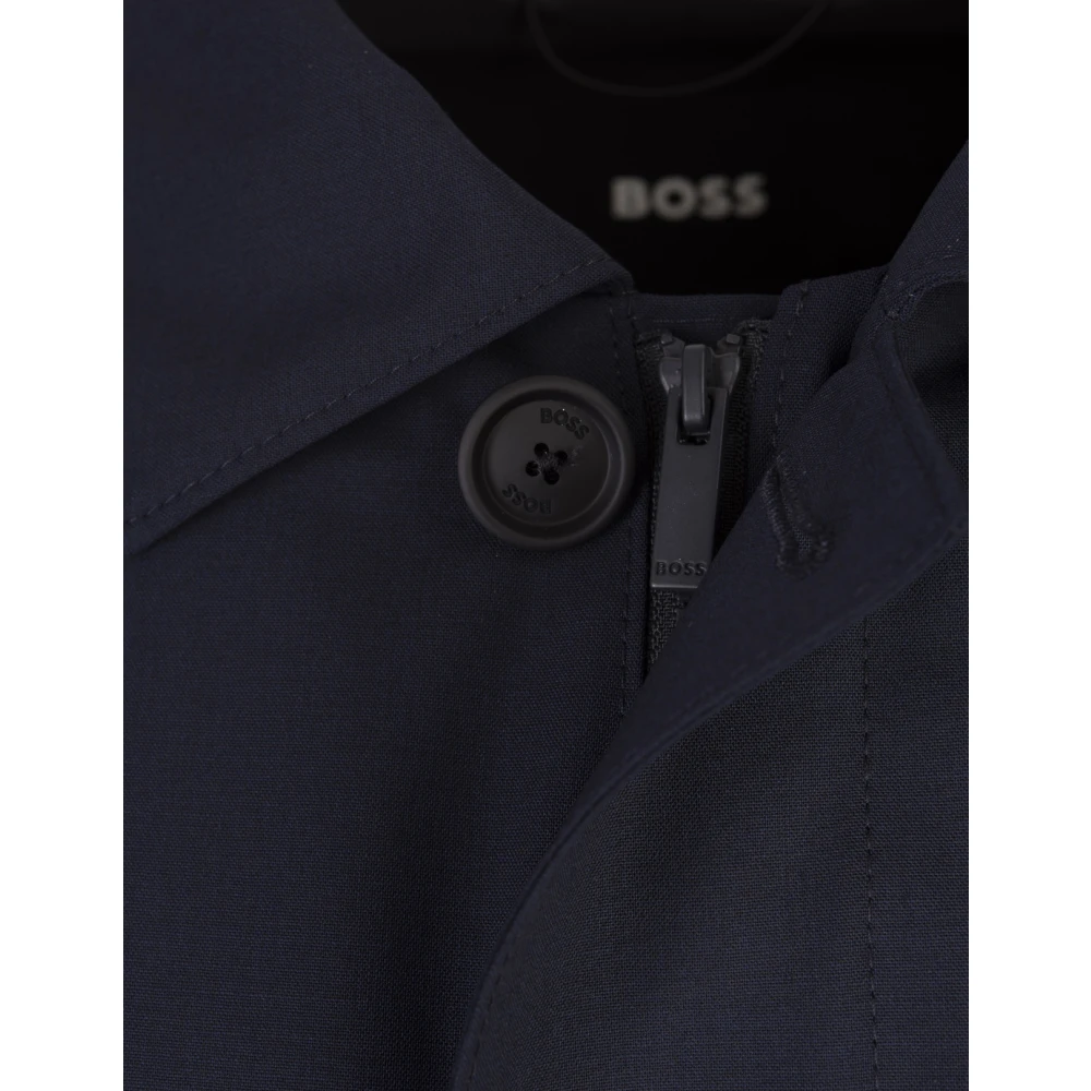 Hugo Boss Blauwe Wolblend Formele Jas Blue Heren