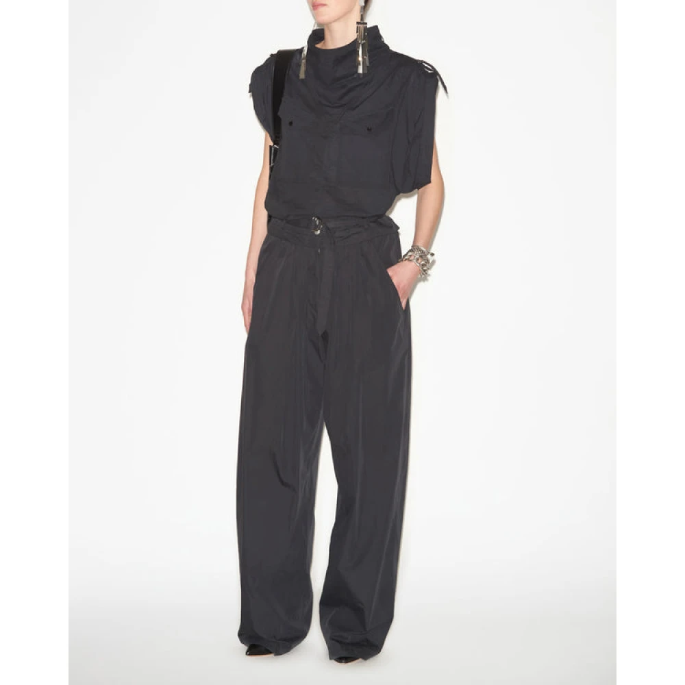 Isabel Marant Étoile Avontuurlijke top van biologisch katoen Black Dames