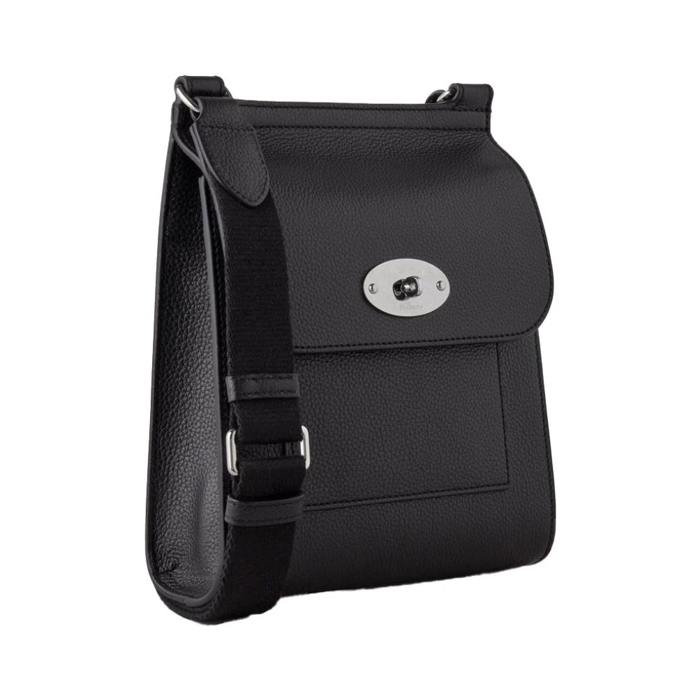 Mulberry Kleine Antony Zwarte Leren Schoudertas Black Dames