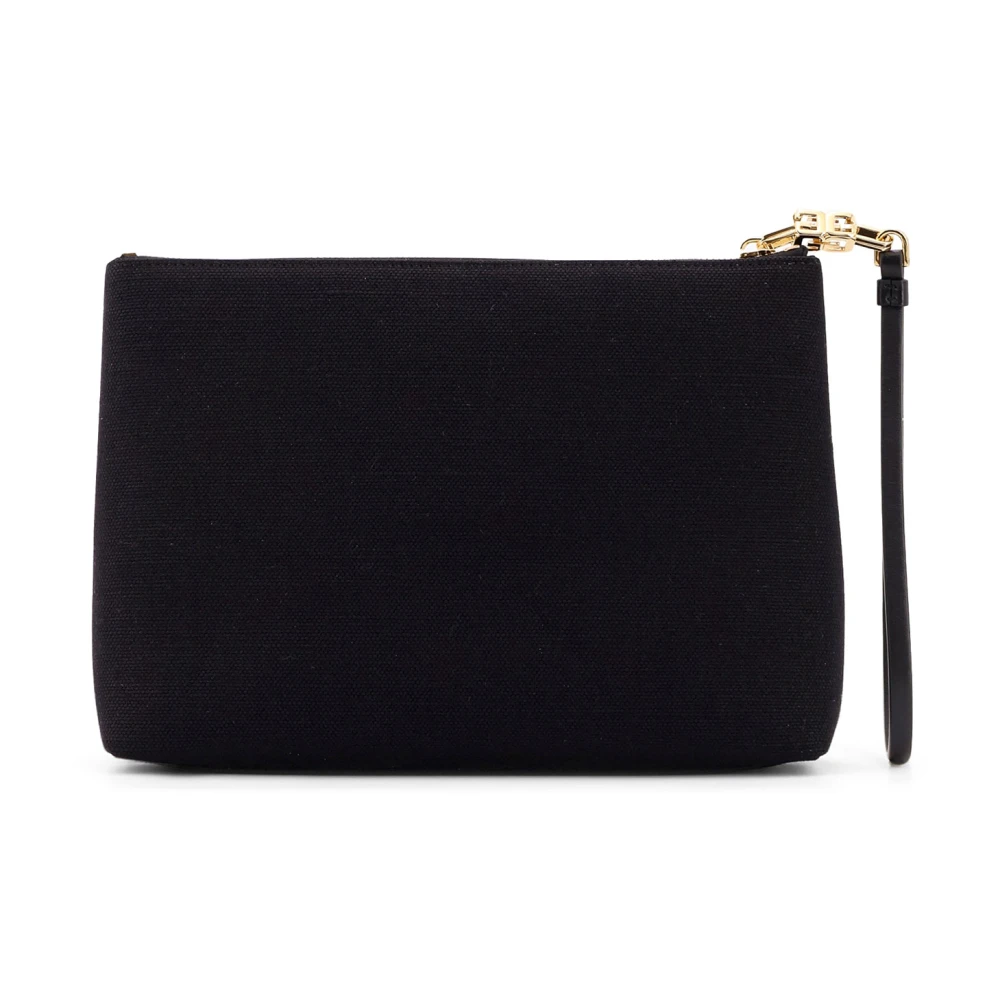 Givenchy Canvas Logo Clutch met Ritssluiting Black Dames