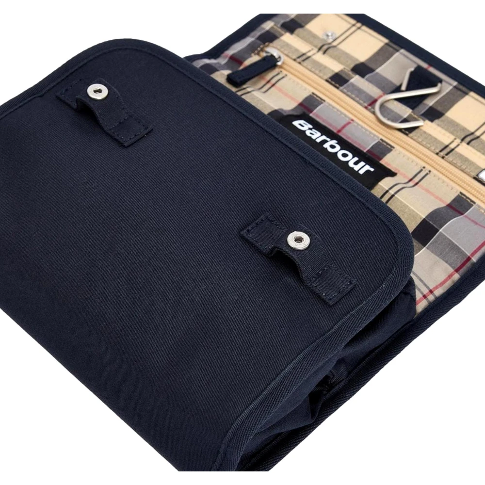 Barbour Blauwe Hangende Toilettas met Ruitdetail Blue Dames