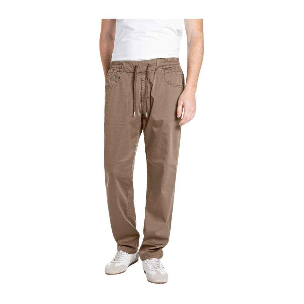 Replay Men's Brown Straight Trousers - Straight Trousers - W32 - Trousers