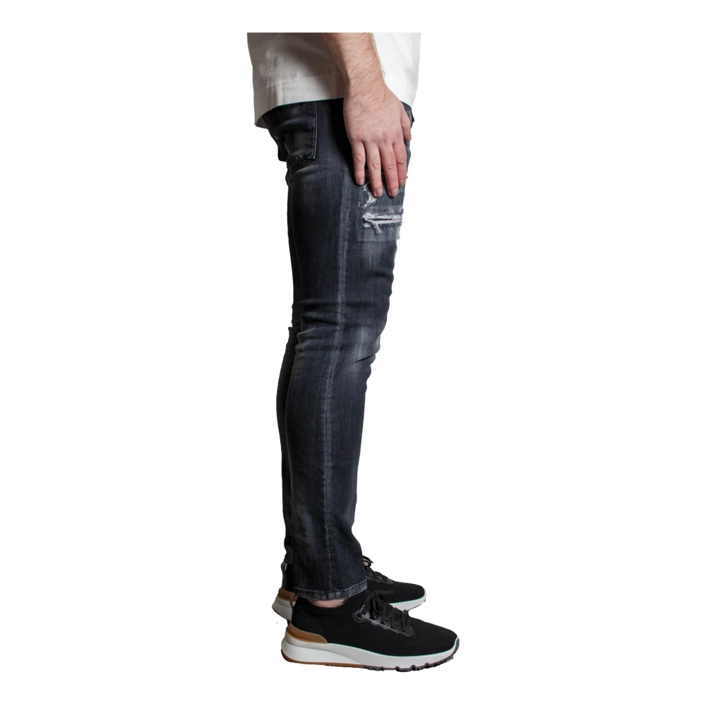 Dsquared2 Zwarte Skater Jeans met Vernietigde Details Black Heren