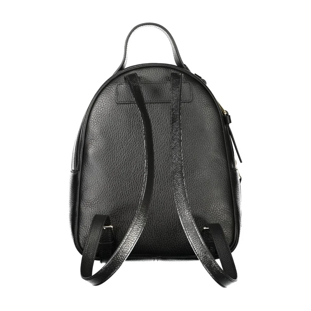 Coccinelle Zwarte Leren Chic Rugzak met Meerdere Zakken Black Dames