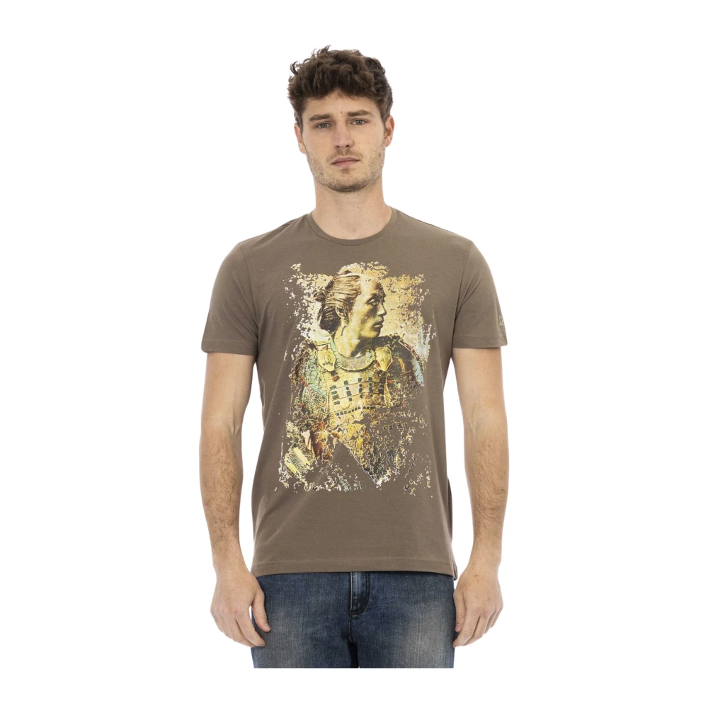 Trussardi Men's Brown T-Shirts, L, Short Sleeve Round Neck T-Shirt