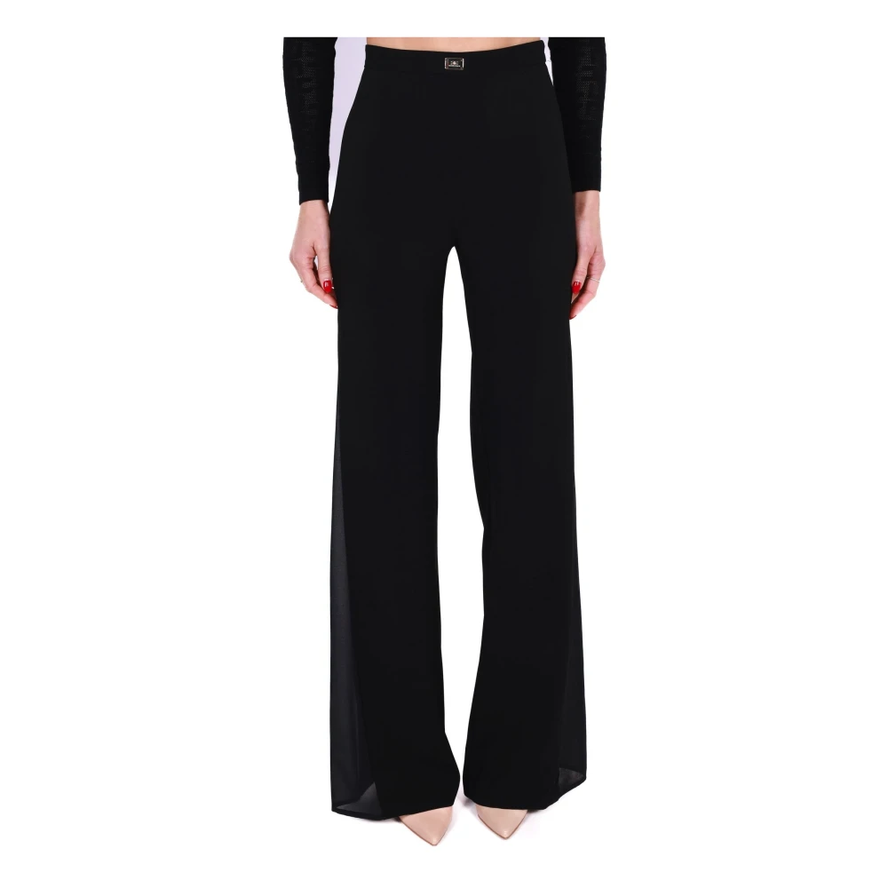 Elisabetta Franchi Elegante lange jas en palazzo broek Black Dames
