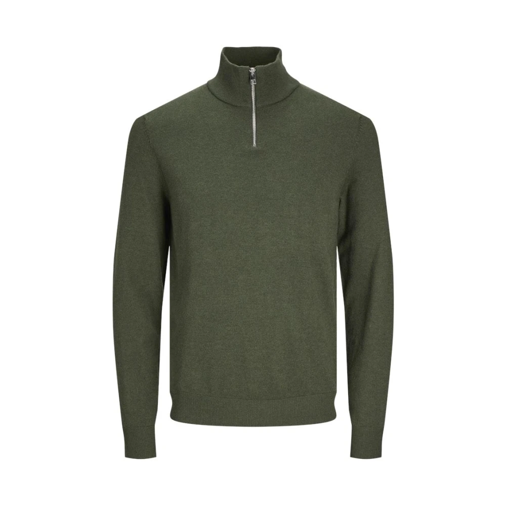 jack & jones Groene Gebreide Half-Zip Trui Green Heren