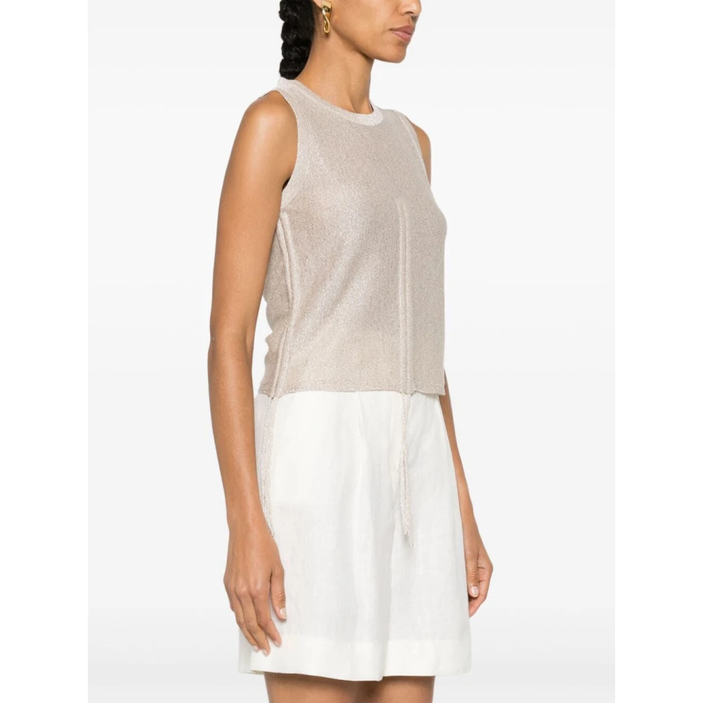 Ermanno Scervino Neutrale Mouwloze Top Beige Dames
