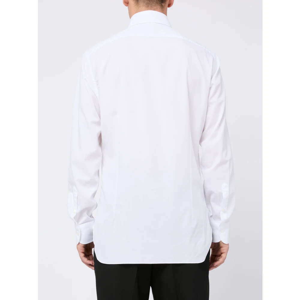 Barba Klassieke witte katoenen overhemd Aw24 White Heren