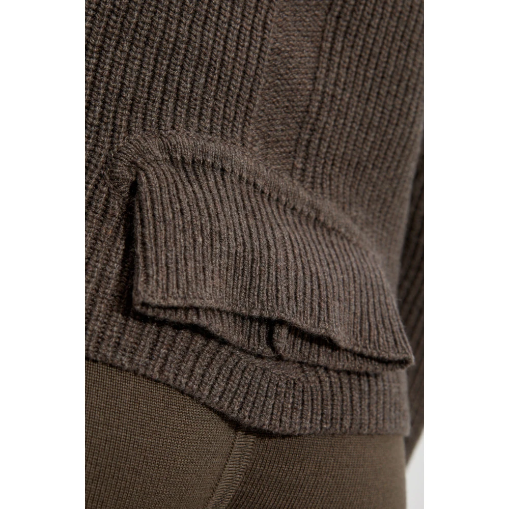 Rick Owens Headon Zip Sweater Brown Dames