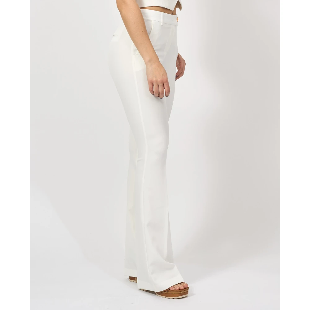 Fracomina Witte Bootcut Broek met Zakken White Dames