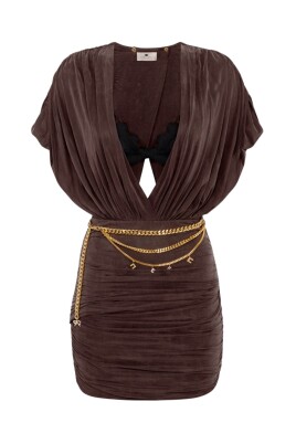 robe-marron-en-jersey-cupro-col-en-v