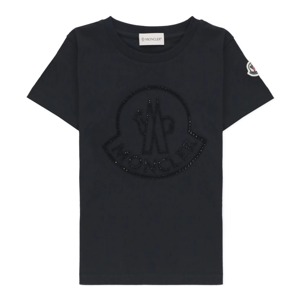 Moncler Barn Svart T-shirt med Logotyp Black, Pojke