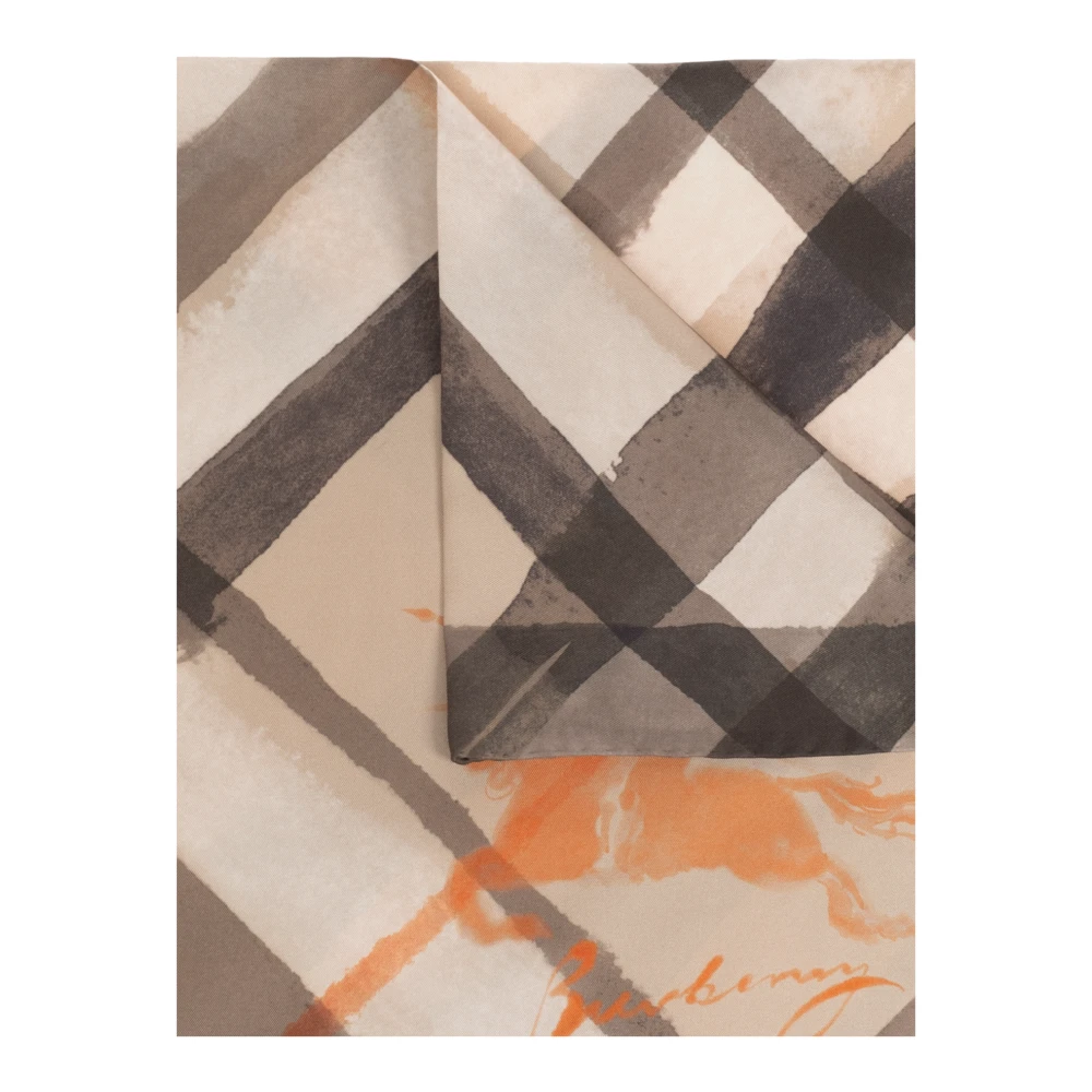 Burberry Zijden sjaal Beige Unisex