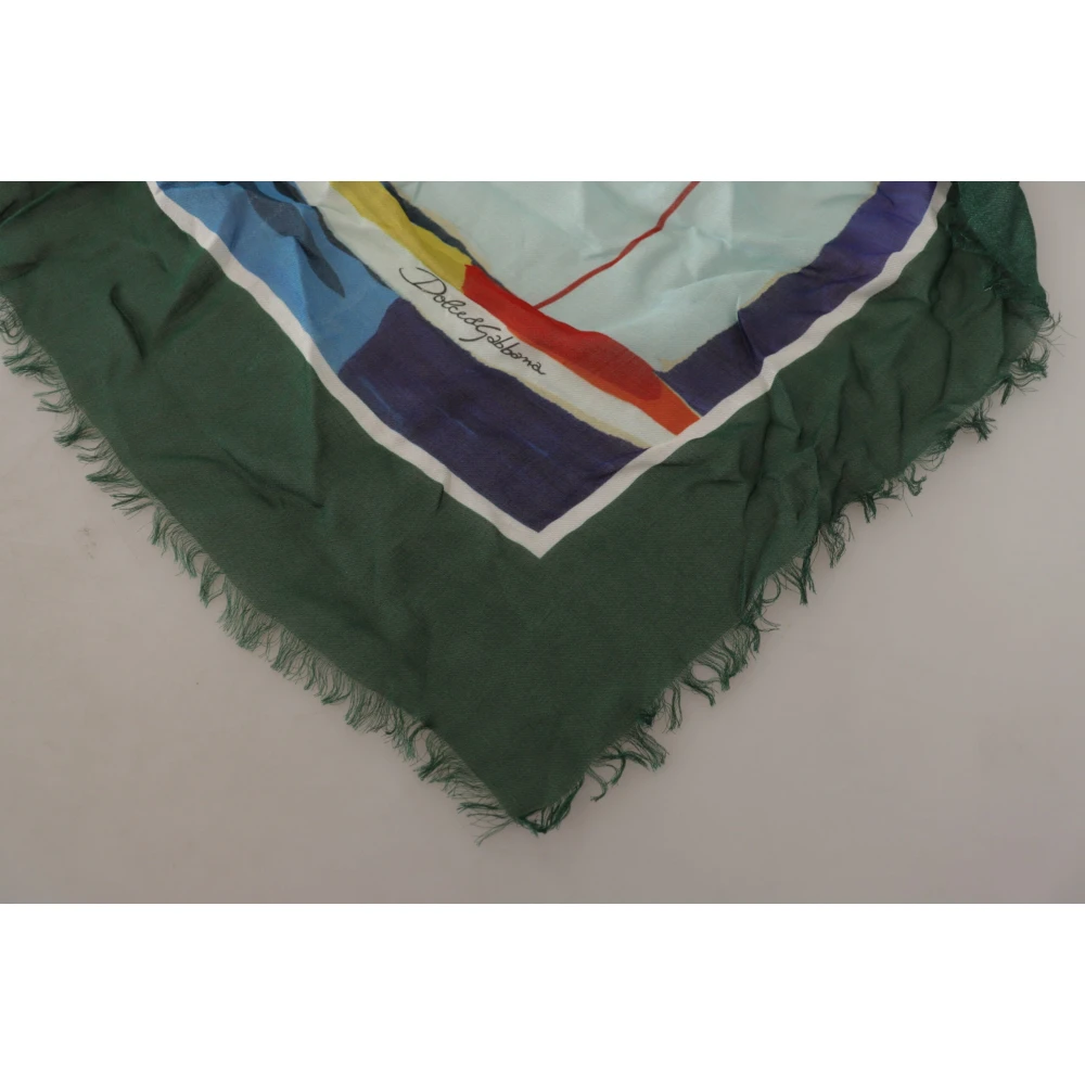 Dolce & Gabbana Luxe Sorrento Logo Zijden Sjaal Multicolor Dames